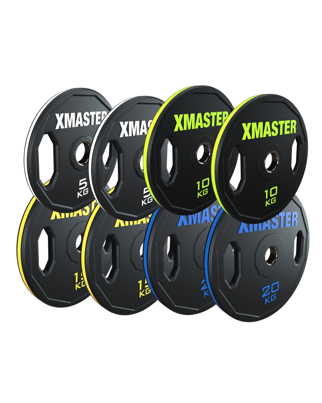 PACK 100KG DISCOS OLIMPICOS RUBBER HAND GRIP XMASTER